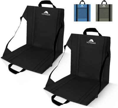 Voyager 2 Pack Folding Camping Chair - Lightweight And Portable With Carry Handle - Black