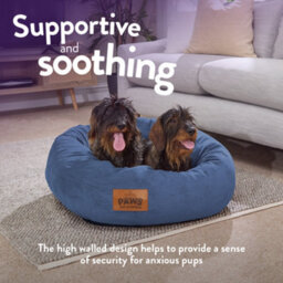 Slumberdown Paws For Slumber Donut Pet Bed, Navy, Large, 75Cm Diameter - thumbnail 3