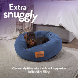 Slumberdown Paws For Slumber Donut Pet Bed, Navy, Large, 75Cm Diameter - thumbnail 4