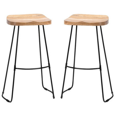 MH London Lara Set Of Two Saddle Seat Kitchen Breakfast Bar