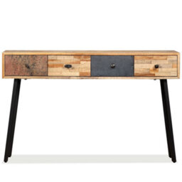 Berkfield Durable Console Table Solid Reclaimed Teak 120X30X76 Cm - thumbnail 3