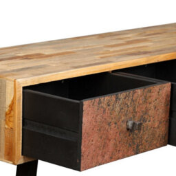 Berkfield Durable Console Table Solid Reclaimed Teak 120X30X76 Cm - thumbnail 9