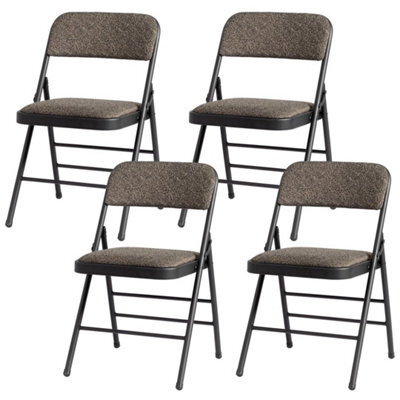4Pcs Folding Chairs Foldable Metal Space Saving Padded Seats Multi Purpose - image 1