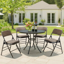 4Pcs Folding Chairs Foldable Metal Space Saving Padded Seats Multi Purpose - thumbnail 4