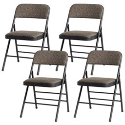 4Pcs Folding Chairs Foldable Metal Space Saving Padded Seats Multi Purpose - thumbnail 1
