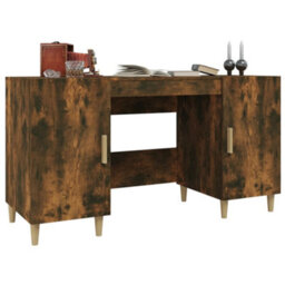 Berkfield Desk Smoked Oak 140X50X75 Cm Engineered Wood - thumbnail 4