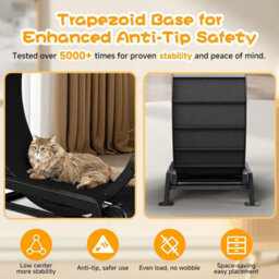 Gtplayer Cat Wheel 90 Cm Metal Large Cats Exercise Running Wheel For Indoor Cats With Teaser Removable Carpet Cat Treadmill - thumbnail 3