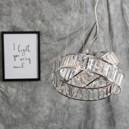 Valuelights Hudson 3 Way Chrome & Clear Acrylic Jewel Intertwined Rings Design Ceiling Light Pendant With Led Bulb - thumbnail 5