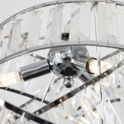 Valuelights Hudson 3 Way Chrome & Clear Acrylic Jewel Intertwined Rings Design Ceiling Light Pendant With Led Bulb - thumbnail 7
