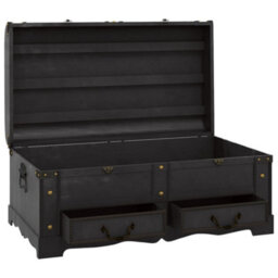 Vidaxl Wooden Treasure Chest Large Black - thumbnail 8