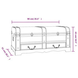 Vidaxl Wooden Treasure Chest Large Black - thumbnail 3