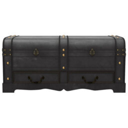 Vidaxl Wooden Treasure Chest Large Black - thumbnail 5