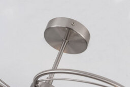Harper Living 3 Light Semi-Flush Ceiling Light, Satin Nickel Finish, Clear Glass Shades, G9 Bulb Cap - thumbnail 4