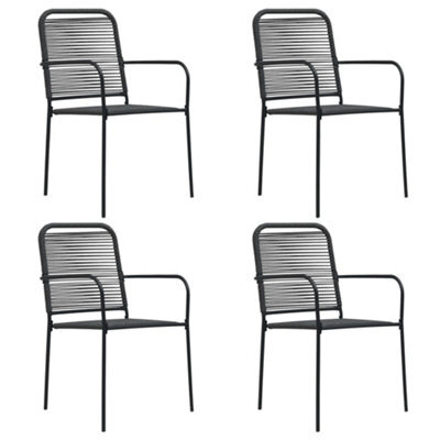Berkfield Garden Chairs 4 Pcs Cotton Rope And Steel Black - image 1