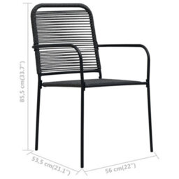 Berkfield Garden Chairs 4 Pcs Cotton Rope And Steel Black - thumbnail 7