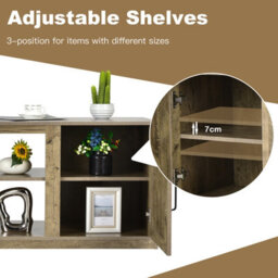 "Costway Wooden Tv Stand Entertainment Console Center W/ Storage Cabinets For 65"" Tv" - thumbnail 6