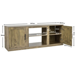 "Costway Wooden Tv Stand Entertainment Console Center W/ Storage Cabinets For 65"" Tv" - thumbnail 3