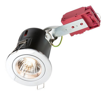 Luminosa Lighting Luminosa Fixed Gu10 Ic Fire-Rated Downlight In Chrome, 230V 50W