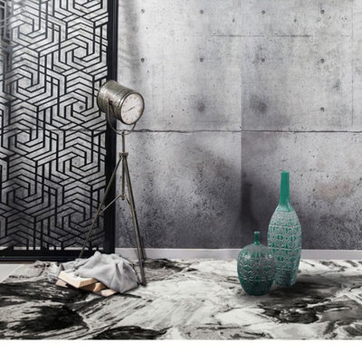 Silver Grey Abstract Modern Funky Rug Easy To Clean Living Room Bedroom And Dining Room -160Cm X 220Cm - image 1