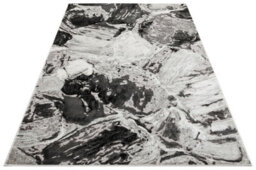 Silver Grey Abstract Modern Funky Rug Easy To Clean Living Room Bedroom And Dining Room -160Cm X 220Cm - thumbnail 5