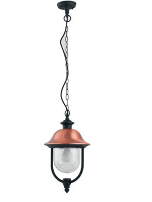 Luminosa Lighting Luminosa Venezia Outdoor Pendant Ceiling Light Black, Ip44 25Cm