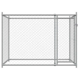 Walplus Grey Dog Cage With Door 2X2X1.5 M Galvanised Steel Dog Kennel Outdoor Pen - thumbnail 4