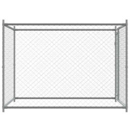 Walplus Grey Dog Cage With Door 2X2X1.5 M Galvanised Steel Dog Kennel Outdoor Pen - thumbnail 5