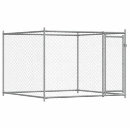 Walplus Grey Dog Cage With Door 2X2X1.5 M Galvanised Steel Dog Kennel Outdoor Pen - thumbnail 2