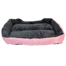 Actiaspet Faux Fur Pet Bed Super Comfy Pink/grey Xl - thumbnail 5