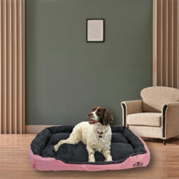 Actiaspet Faux Fur Pet Bed Super Comfy Pink/grey Xl - thumbnail 3