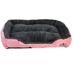 Actiaspet Faux Fur Pet Bed Super Comfy Pink/grey Xl