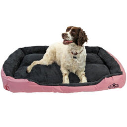 Actiaspet Faux Fur Pet Bed Super Comfy Pink/grey Xl - thumbnail 2