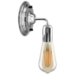Industrial Wall Light Vintage Metal Wall Sconce Lamp Led E27 Lighting Fixture Chrome - thumbnail 1