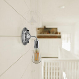 Industrial Wall Light Vintage Metal Wall Sconce Lamp Led E27 Lighting Fixture Chrome - thumbnail 2