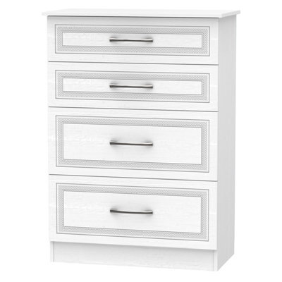 Stafford 4 Drawer Deep Chest In Signature White (Ready Assembled) - image 1