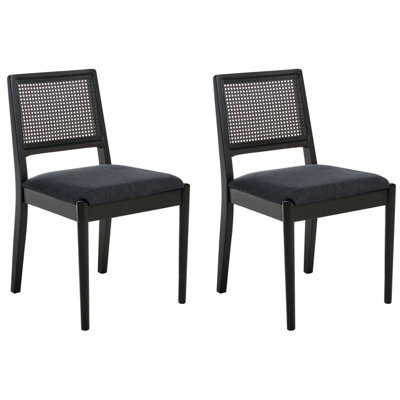 Beliani Set Of 2 Dining Chairs Tamarac Wood Black - image 1