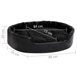 Berkfield Dog Bed Black 90X79X20 Cm Plush And Faux Leather - thumbnail 8