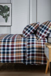 The Lyndon Company Tlc Newbury Check Printed Brushed 100% Cotton Bedlinen Duvet Set - thumbnail 3