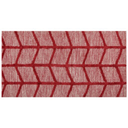 Wyld And Coco Red Cotton Area Rug 80 X 150 Cm - Hand-Tufted Low-Pile Geometric Boho Rug - thumbnail 1