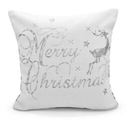 Velosso Festive Design Cotton Chenille Cushion, Zip Closure, Machine Washable - Multicolour