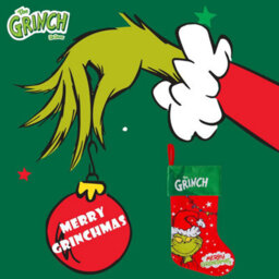 Grinch Christmas Stocking 40Cm X 26Cm Green Cuff Grinch In Hat X 1 - thumbnail 6