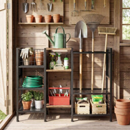 Gainoom 3-Tier Garden Tool Organizer Tool Storage Holds Up To 66 Long Handled Shovels Yard Freestanding Storage Rack - thumbnail 8