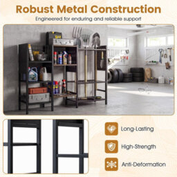 Gainoom 3-Tier Garden Tool Organizer Tool Storage Holds Up To 66 Long Handled Shovels Yard Freestanding Storage Rack - thumbnail 9