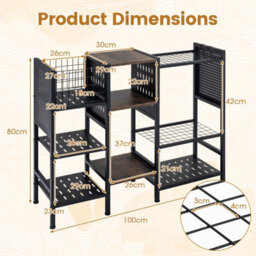 Gainoom 3-Tier Garden Tool Organizer Tool Storage Holds Up To 66 Long Handled Shovels Yard Freestanding Storage Rack - thumbnail 2