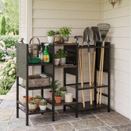 Gainoom 3-Tier Garden Tool Organizer Tool Storage Holds Up To 66 Long Handled Shovels Yard Freestanding Storage Rack - thumbnail 3