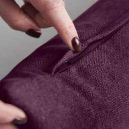 Luxury Living Plain Velvet Chenille Cushion Aubergine - thumbnail 6