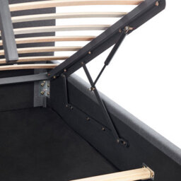 Beliani Ottoman Bed Fabric Rennes 140 X 200 Cm (Eu Double) Dark Grey - thumbnail 9