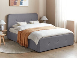 Beliani Ottoman Bed Fabric Rennes 140 X 200 Cm (Eu Double) Dark Grey - thumbnail 2