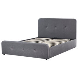 Beliani Ottoman Bed Fabric Rennes 140 X 200 Cm (Eu Double) Dark Grey - thumbnail 5