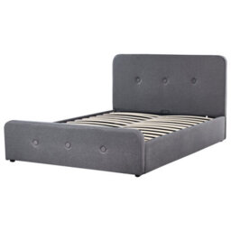 Beliani Ottoman Bed Fabric Rennes 140 X 200 Cm (Eu Double) Dark Grey - thumbnail 4